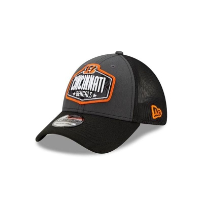 Grey Cincinnati Bengals Hat - New Era NFL NFL Draft 39THIRTY Stretch Fit Caps USA2043981